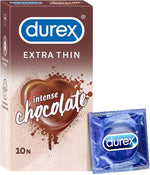 Extra Thin Chocolate-Flavored Condoms for Men – Intense Sensation, 10-Count Pack