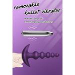 Vibrating Anal Beads Butt Plug Flexible Silicone 16 Vibration Modes Graduated Design Anal Sex Toy Waterproof Bullet Vibrator For Men, Women And Couples (Violet)