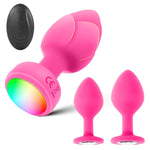 Vibrator Anal Plug With 3Pcs Butt Plug,10 Modes Vibrating Butt Plug - Led Color Light Remote Control Anal Plug, Adult Sex Toys And Games