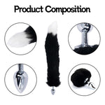 2Pcs/Sex Fox Tail Anal Sex Toys Butt Plugs Anal Plug Sex Toys For Women Man Adult Couples Anal Toys Adult Sex Toys For Couple Anal Training(Black)