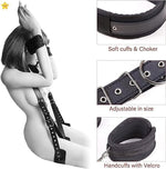 Sex Bondage Bdsm Kit, Pu Leather Neck To Thigh/Ankle Bed Restraints Set With Wrist Cuffs Thigh Sling, Adjustable Handcuffs Leg Restraints Spreader Adult Sex Toys For Bed Sm Games Couple Play, Unisex