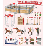 Horse Stable Playset, Horse Toys Set For Girls And Boys With Rider, Farm Animal Figurines Barn Toys, Pretend Play For Kids 3-5 6 7 8-10 Birthday Gifts