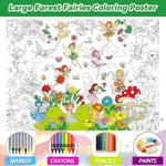 Giant Spring Fairy Garden Coloring Poster for Kids, Party & Classroom Activity