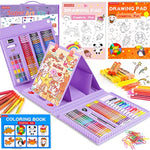 Art Supplies Drawing Set with Easel Pads and Coloring Book, 283 Piece Gift Set