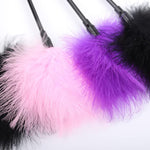 Sm Adult Sexy Feather Teasing Toys Male And Female Role Play Tickling Romantic Sex Adult Toy With Diamond Handle(Black)