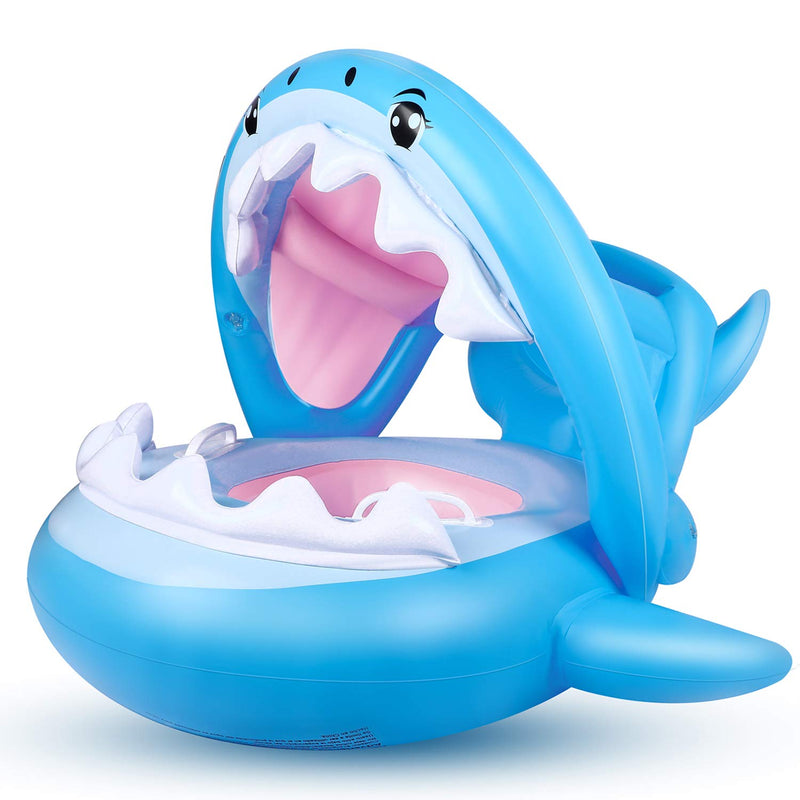 Baby Float Swimming Pool Toddler Floaties With Inflatable Canopy Shark Infa