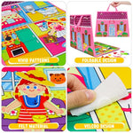 Dress Up House Felt Board 35Pcs Double-Sided Foldable Dress Up Teaching Girls Toy Preschool Crafts Storytelling Early Learning Interactive Play Kit For Toddlers Kids