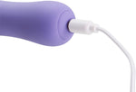Wand Vibrator for Muscle Relaxation, Body-Safe Silicone, Waterproof, USB Rechargeable, 10 Vibration Settings, Purple