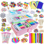 Kids Arts and Crafts Supplies Set for Ages 8-12 in 3 Layered Plastic Art Box