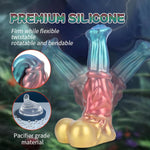 9.9In Silicone Made Huge Soft Colorful Horse Dildo Anal Toy Animal Style Ribbed Flexible Hands-Free (Normal) (M)