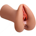 2 In 1 Pocket Pussy For Men Masturbator, Realistic Pocket Pussies With Thick Labia & Textured 3D Vagina Anus, Male Masturbation Cup Male Stroker Adult Sex Toys For Penis Training (Brown, Big Size)