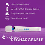 Authentic Magic Wand Rechargeable Massager - Ultra-Powerful Multispeed Cordless Personal Massager With Free Intimd Pin Point Massager