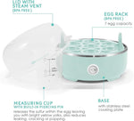 Easy Egg Cooker Electric 7-Egg Capacity, Soft, Medium, Hard-Boiled Egg Cooker with Auto Shut-Off, Measuring Cup Included, BPA Free, Retro Mint