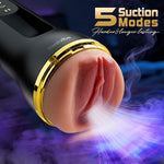 Automatic Male Masturbator Sex Toys For Men Masturbation- Realistic Pocket Pussy With 5 Suction&10 Vibration,Vibrating Male Masturbator Cup Male Sex Toys Sex Machine With Textured Channels
