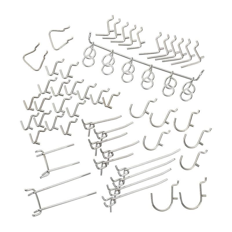 Hiltex 53106 1-Inch Wide Pegboard Shelving Hooks, Assorted | 50-Piece Set | 2 Pa