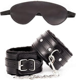 Adjustable Plush Handcuffs & Blindfold Set – Soft BDSM Restraints for Couples