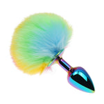 Cute Plush Tail Anal Plug Metal Colorful Bullet Butt Plug Role Play Props Sex Toy Anal Plug