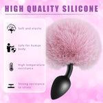 Rabbit Tail Anal Plug,Silicone Butt Plug,Anal Sex Toys For Men,Women,Plug Anal For Couples,Butt Plugs For Cospaly (Large Pink), Purple