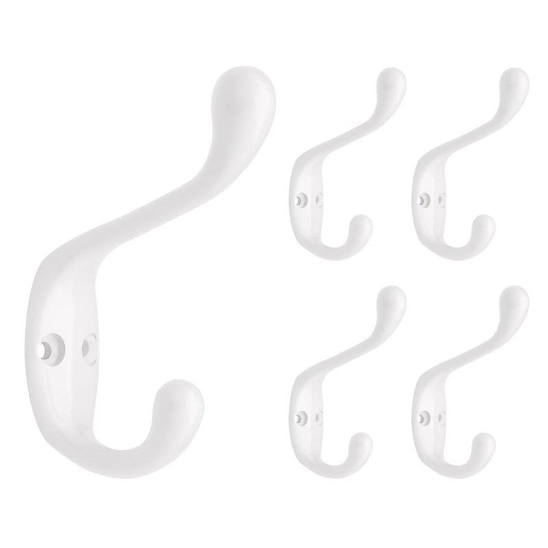 Franklin Brass B42302M-W-C 3" Heavy Coat And Hat Hook (5 Pack), 5-Pack, White
