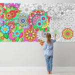 Giant Mandala Coloring Poster, Jumbo Floral Wall Art Craft for Kids & Adults