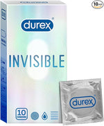 Invisible Super Ultra-Thin Lubricated Condoms for Men – 10-Count, Natural Feel