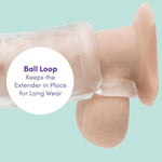 Mega Thick Clear Penis Sleeve Extender & Enjoy Water Based Lube 8.4Fl Oz - Male Sex Toys Bundle