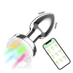 Stainless Steel Anal Vibrator Luminous Vibrating Butt Plug Prostate Massager Adult Sex Toy: Metal Anal Dilator Vibrating Anal Plug With Vibration Modes (Type A)
