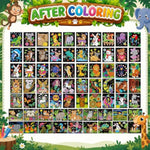 72 Pack Fuzzy Velvet Coloring Posters, 72 Designs for Kids, Adults & Classrooms