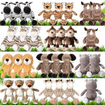30 Pcs Safari Forest Stuffed Animals Plush Jungle Themed Animals Toy Elephant Giraffe Lion Tiger Monkey Rhinoceros Zebra Tiger For Operation Christmas Party Gift Decoration(10 Styles)
