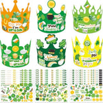 24 Pack St. Patrick's Day Crown Craft Kit with Shamrock Hats & Stickers