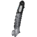 Vibrating Dildo Sleeve Huge Penis Sleeve with Bullet Vibrator, Penis Enlarger Sleeve Adult Sex Toy Penis Extension Sleeve with 3.14IN Solid, Penis Extender Sleeve with Cock Ring (Black)