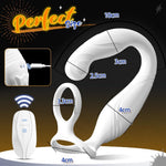 Rotating Prostate Massager with Dual Cock Rings – Remote Control Anal Vibrator for Men