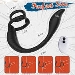 Remote-Control Prostate Massager with Dual Cock Ring & Vibrating Anal Plug for Men