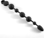 Long Silicone Vibrating Anal Beads with 10 Modes, Prostate & G-Spot Massager, Waterproof