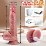 Realistic Thrusting Dildo Vibrator with Suction Cup, Heating & 7 Vibration Modes