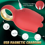 Rose Vibrator for Women – 8 Licking Modes, 360° Rotating, Nipple & Clitoral Stimulator