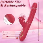 Thrusting Dildo Vibrator – G-Spot & Clitoral Stimulator with Suction & Licking