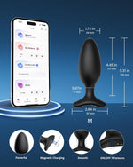 Vibrating Butt Plug 1.75", Silicone Anal Vibrator with Remote, Rechargeable
