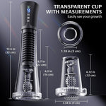 APP-Controlled Penis Pump with Vibration & Suction, 2 Sleeves for Men