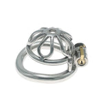 Metal Small Comfortable Chastity Cage with Flower Hollow Pattern Male Abstinence Chastity Device Cock Cage with Invisible Lock Sex Toy Men Penis Exercises Bondage Gear & Accessories