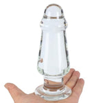 6.4" Large Glass Anal Dildo Big Crystal Butt Plug Anal Trainer Butt Expander Toy for Advanced Women Men