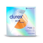 Durex Air Condoms Extra Thin, Transparent Natural Rubber Latex Condoms for Men, Wide Fit, 24 Count