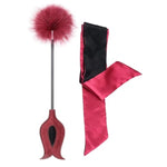 BDSM Adult Spanking Feather Tickler 16 inch Sex Blindfold Eye Mask 59" for Sex Play, Sexy Bondage Restraints Fetish Toys - 2pcs Sex SM Starter Kit