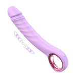 Thrusting Vibrator Dildo, 7 Pulsation & 7 Vibration Modes Sex Toy, Rechargeable Silicone G-Spot Adult Toys with Handle Ring, 8.3" Waterproof Realistic Dildos for Women, Men & Couples (Purple)