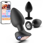Anal Plug Vibrator Set, 3PCS Silicone Anal Plugs with App Control