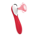 2-in-1 Silicone Suction & Vibrating Massager – Powerful Air Pulse Stimulation, Dual-Mode Pleasure Device, Portable Travel-Friendly Design, USB Rechargeable (Red)