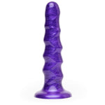 New Wave Textured 6.5 inch Suction Cup Dildo for Women, Purple