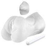 3 in 1 Male Masturbator Realistic Pocket Pussy & Drying Stick, Double-Ended Male Sex Toy Mouth Tongue Textured Vagina & Tight Anus for Men Masturbation (Transparent)