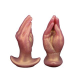 Realistic Huge Fisting Dildo, 5.41" Thick Hand Dildo Large Anal Plug with Safe T-Base, Wearable Silicone Hand Anal Plug, Large Anal Dildo Anal Trainer Dilator Adult Sex Toy for Men Women