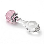 Rose Glass Anal Plug, Crystal Glass Anal Plug, Anal Trainer, Crystal Butt Plug, Fetish Anus Stimulation Sex Toys Masturbation for Men Women Gay and Couples